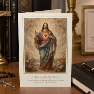 Sacred Heart of Jesus Surrender Novena Prayer Tri-Fold Card