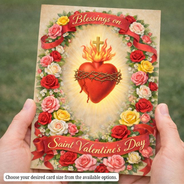 Sacred Heart of Jesus Valentines Prayer Roses Business Card (Creator Uploaded)
