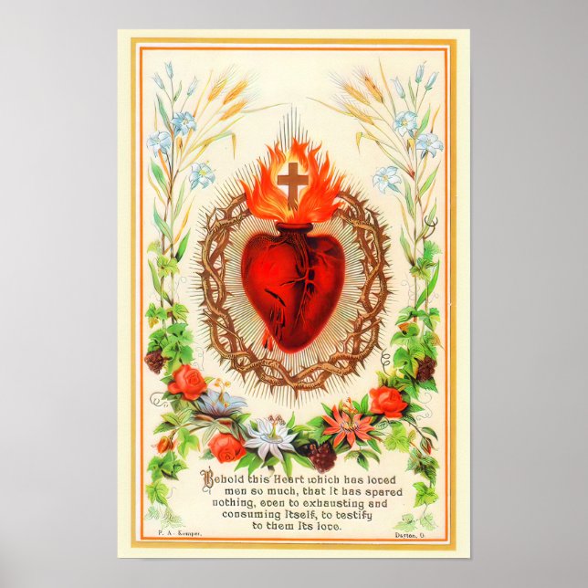 Sacred Heart of Jesus Vintage B-092621 Poster (Front)