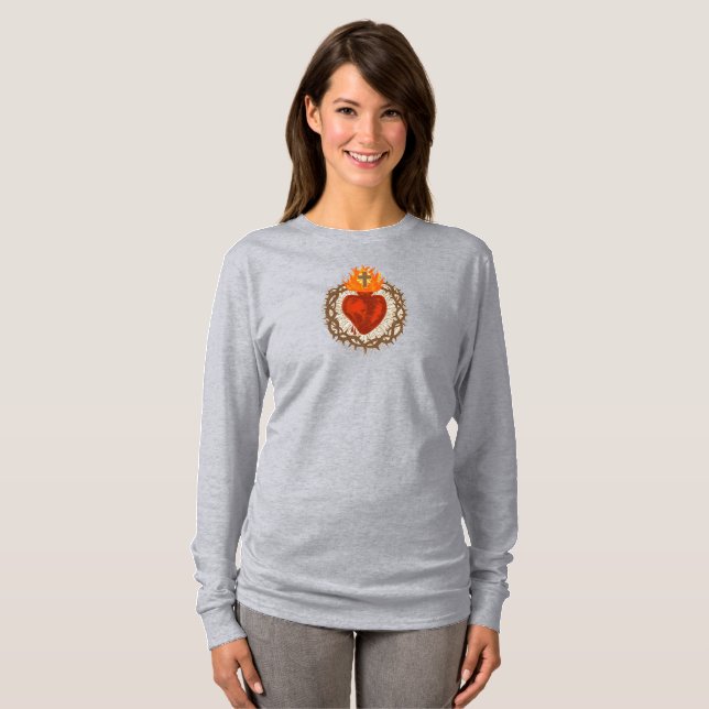 Sacred Heart of Jesus Women's Long Sleeve Tee (Front Full)