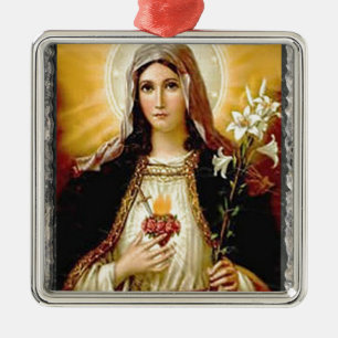 SACRED HEART OF MARY 10 CUSTOMIZABLE PRODUCTS METAL TREE DECORATION
