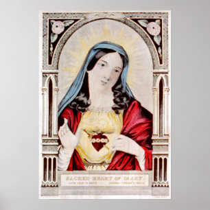 Sacred heart of Mary - 1856 Poster