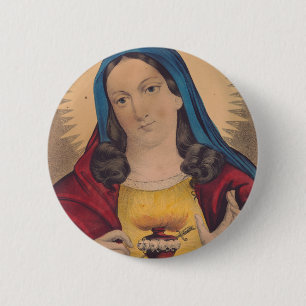 Sacred Heart of Mary 6 Cm Round Badge