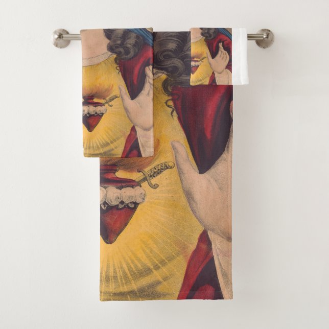 Sacred Heart of Mary Bath Towel Set (Insitu)