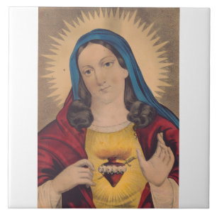 Sacred Heart of Mary Ceramic Tile