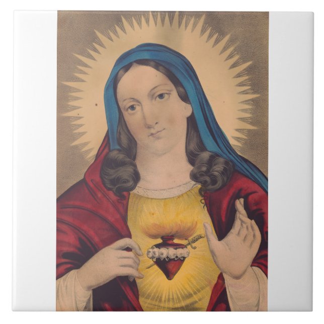 Sacred Heart of Mary Ceramic Tile (Front)