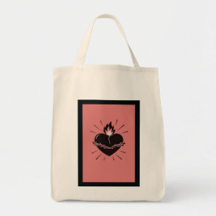 Sacred Heart Reimagined – Minimal Symbolic Art Tote Bag