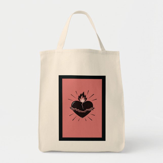 Sacred Heart Reimagined – Minimal Symbolic Art  Tote Bag (Front)