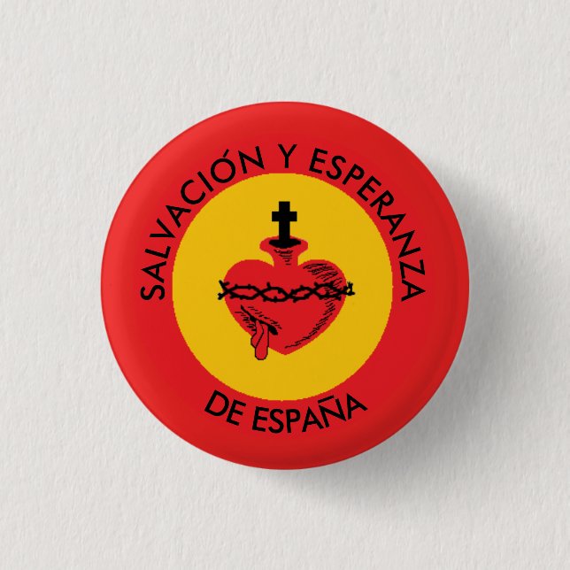 SACRED HEART SPAIN 3 CM ROUND BADGE (Front)
