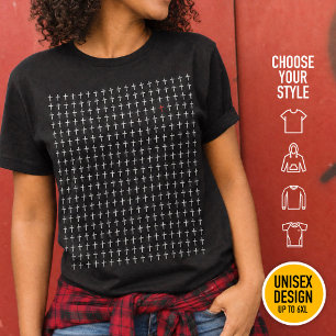 Sacred Heart Symmetrical White Crosses John 14:6 T-Shirt