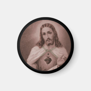 Sacred Heart with Cross Magnet