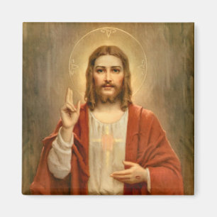 Sacred Heart with Halo Magnet