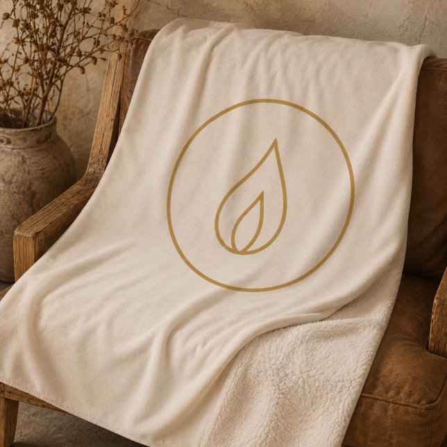 Sacred Hearth Flame Sherpa Blanket (Clean circular flame motif pairs beautifully with layered bedding and modern farmhouse decor.)