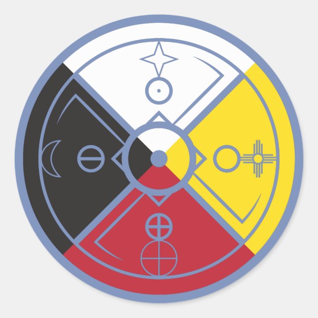 Sacred Hoop Medicine Wheel Classic Round Sticker (Front)