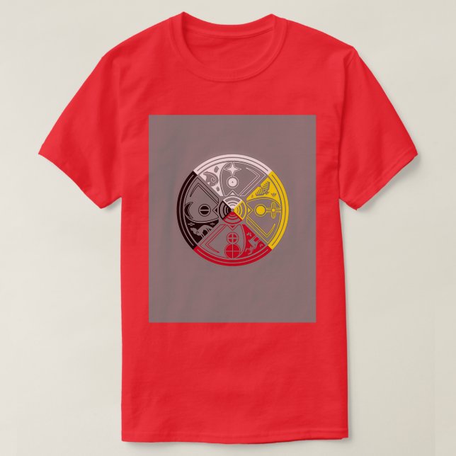 SACRED HOOP MEDICINE WHEEL Graphic  T-Shirt (Design Front)
