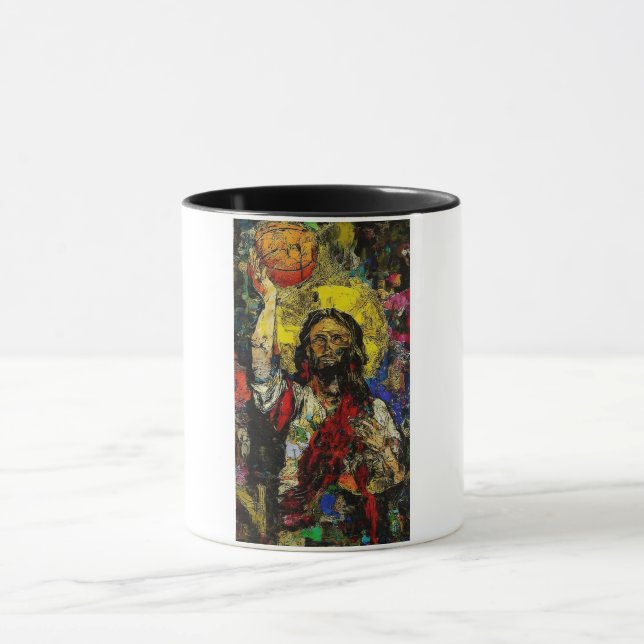 Sacred Hoops Basketball Art Mug (Center)