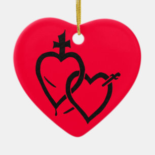 Sacred & Immaculate Hearts Ornament