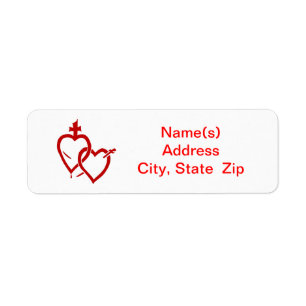 Sacred & Immaculate Hearts (Red) Address Label Return Address Label