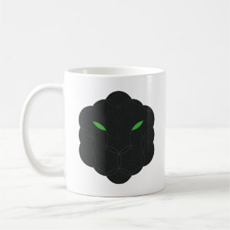 Sacred Jaguar- Face of  Life, Black. Coffee Mug
