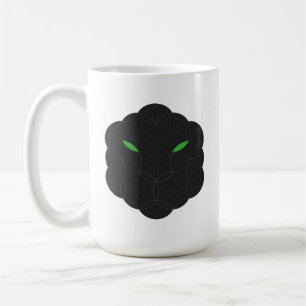 Sacred Jaguar- Face of  Life, Black. Coffee Mug