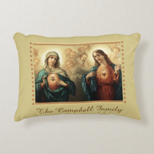 Sacred Jesus Immaculate Heart Mary Personalise Decorative Cushion