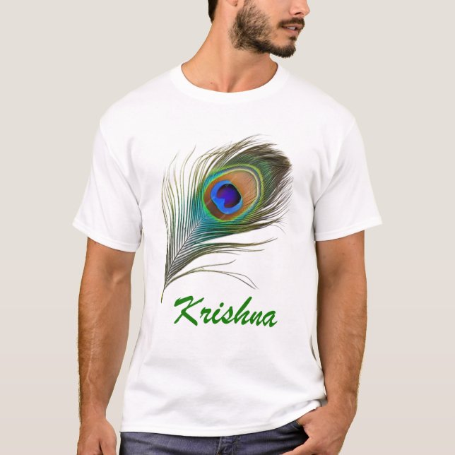 Sacred Krishna Peacock Feather T-Shirt Design! (Front)