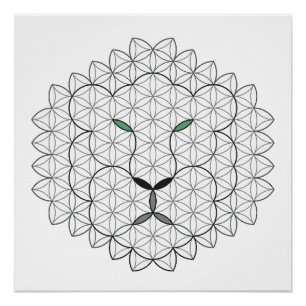 Sacred Lion, B051/BW. Poster