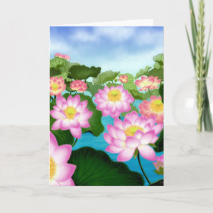 Sacred Lotus Flowers Card