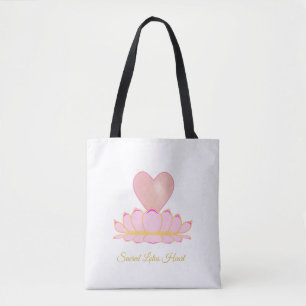 Sacred Lotus Heart Tote Bag