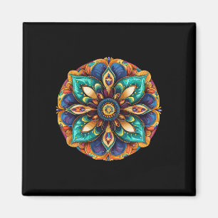 Sacred Lotus Mandala Boho Meditation Magnet