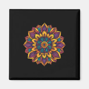 Sacred Lotus Mandala Boho Yoga Meditation Harmony  Magnet