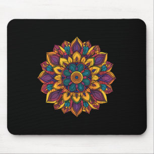Sacred Lotus Mandala Boho Yoga Meditation Harmony Mouse Pad