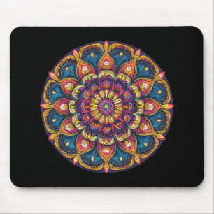 Sacred Lotus Mandala Boho Yoga Meditation  Mouse Pad