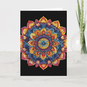 Sacred Lotus Mandala Hippie Festival Style Card