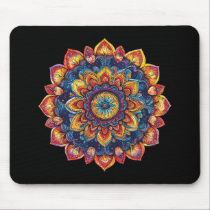 Sacred Lotus Mandala Hippie Festival Style  Mouse Pad