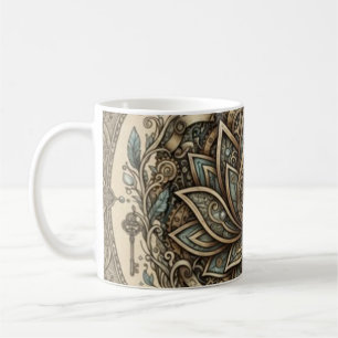 Sacred Lotus Mandala Vintage Spiritual Art Coffee Mug