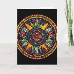Sacred Mandala Sunburst Meditation Card