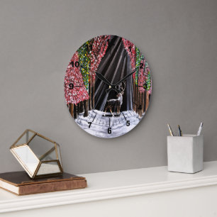 Sacred Messenger of Nara Painting by Alfred Fox Large Clock