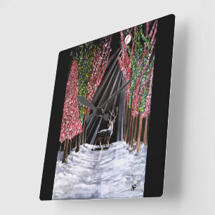 Sacred Messenger of Nara Painting by Alfred Fox Square Wall Clock