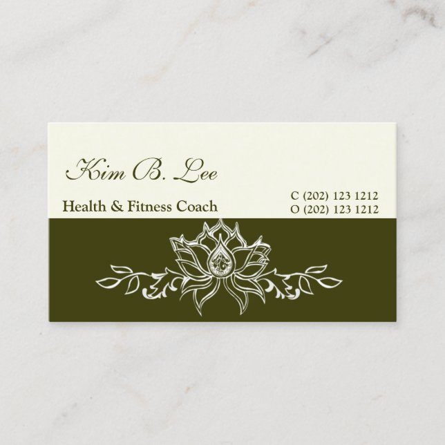 Sacred Modern Artistic White Lotus Business Card (Front)