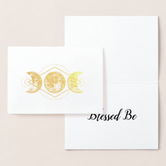 Sacred Moon Geometric Gold Foil Card