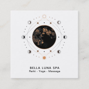 *~* Sacred Moon Phases Universe Stars Luna Shaman Square Business Card