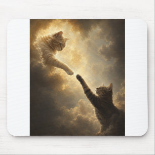 Sacred Near Touch Between Cats Mousepad