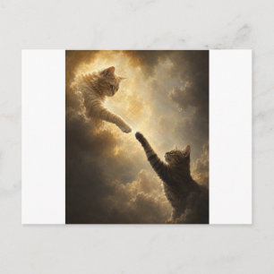 Sacred Near Touch Between Cats Postcard