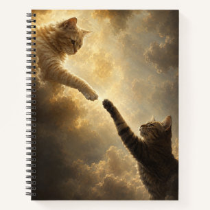 Sacred Near Touch Between Cats Spiral Notebook