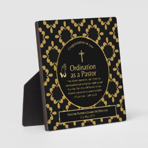 Sacred Newly Ordained Pastor Personalised Gift Plaque