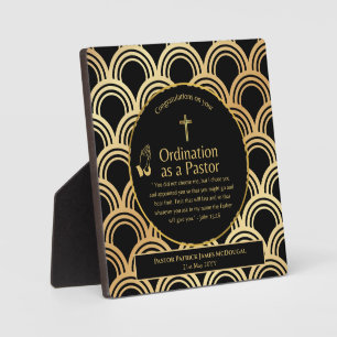 Sacred Newly Ordained Pastor Personalised Gift Plaque