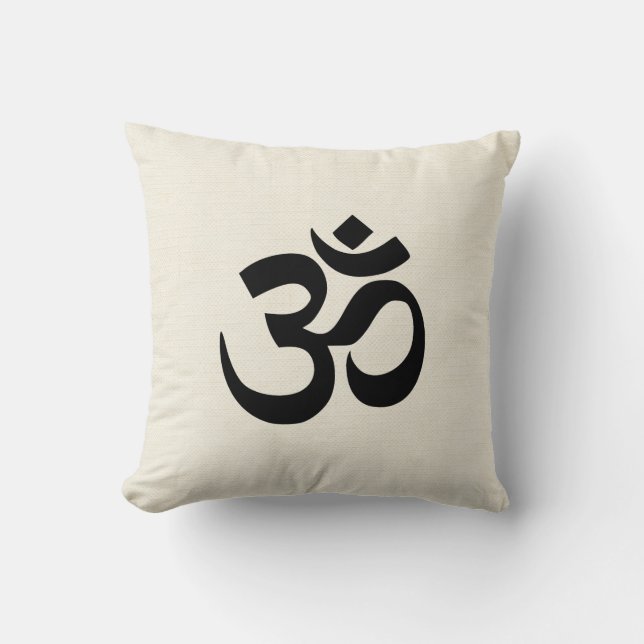 Sacred Om in cream Cushion (Front)