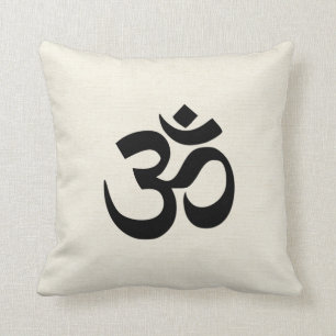 Sacred Om in cream Cushion
