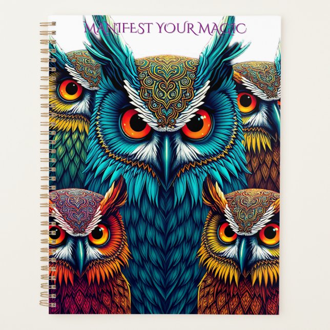 🦉 Sacred Owl Wisdom - Mystical Planning Journal Planner (Front)